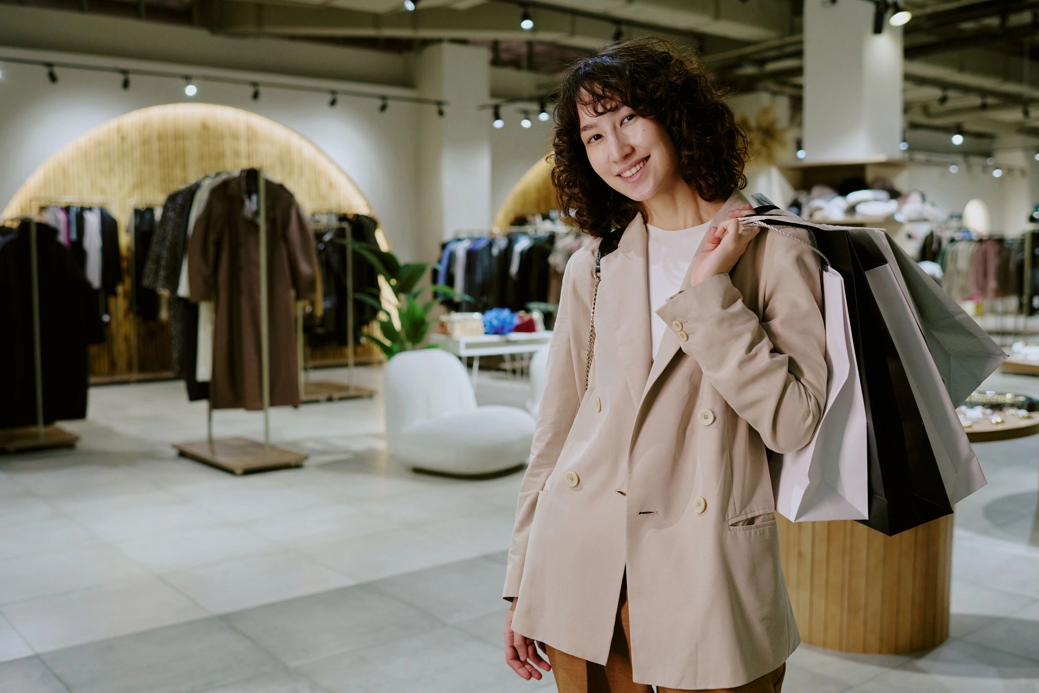 Fashion portrait inside a boutique